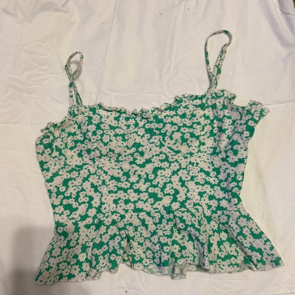 Flowery cropped tank top - Picture 1 of 3